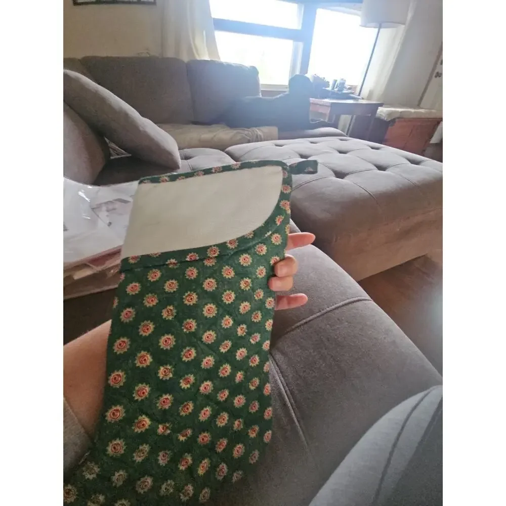 CHARLES CRAFT STOCKING large full size RUSSIAN GREEN print NWT